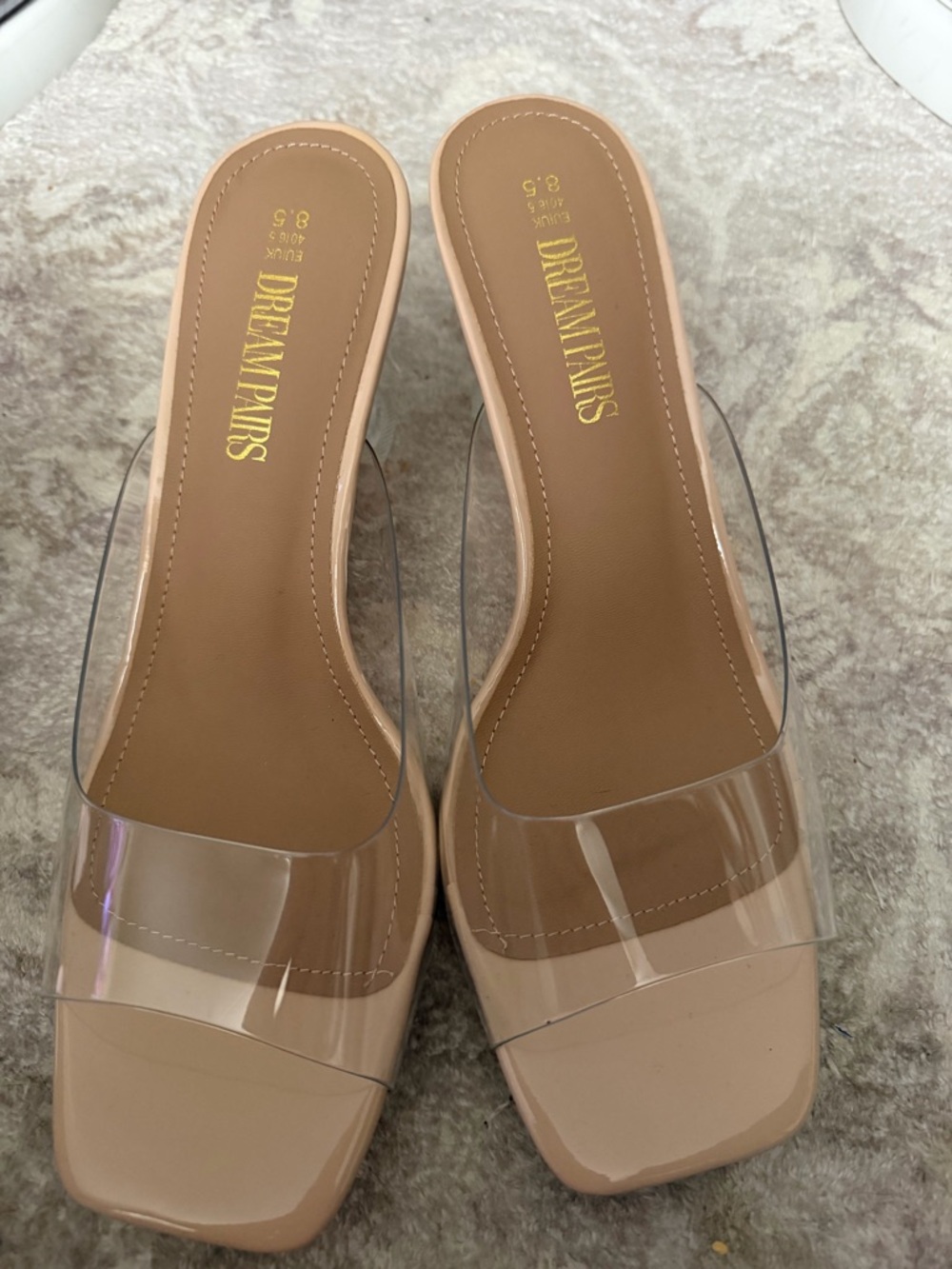 Dream Pairs Nude/Clear Women Heels